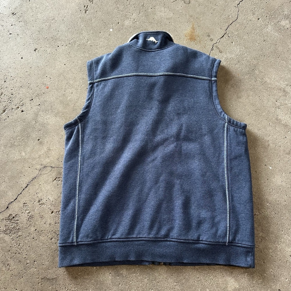 Tommy Bahama Vest Jacket Relax Full Zip Sherpa Lined Blue Mock Neck Mens Size L‎ - Picture 10 of 11